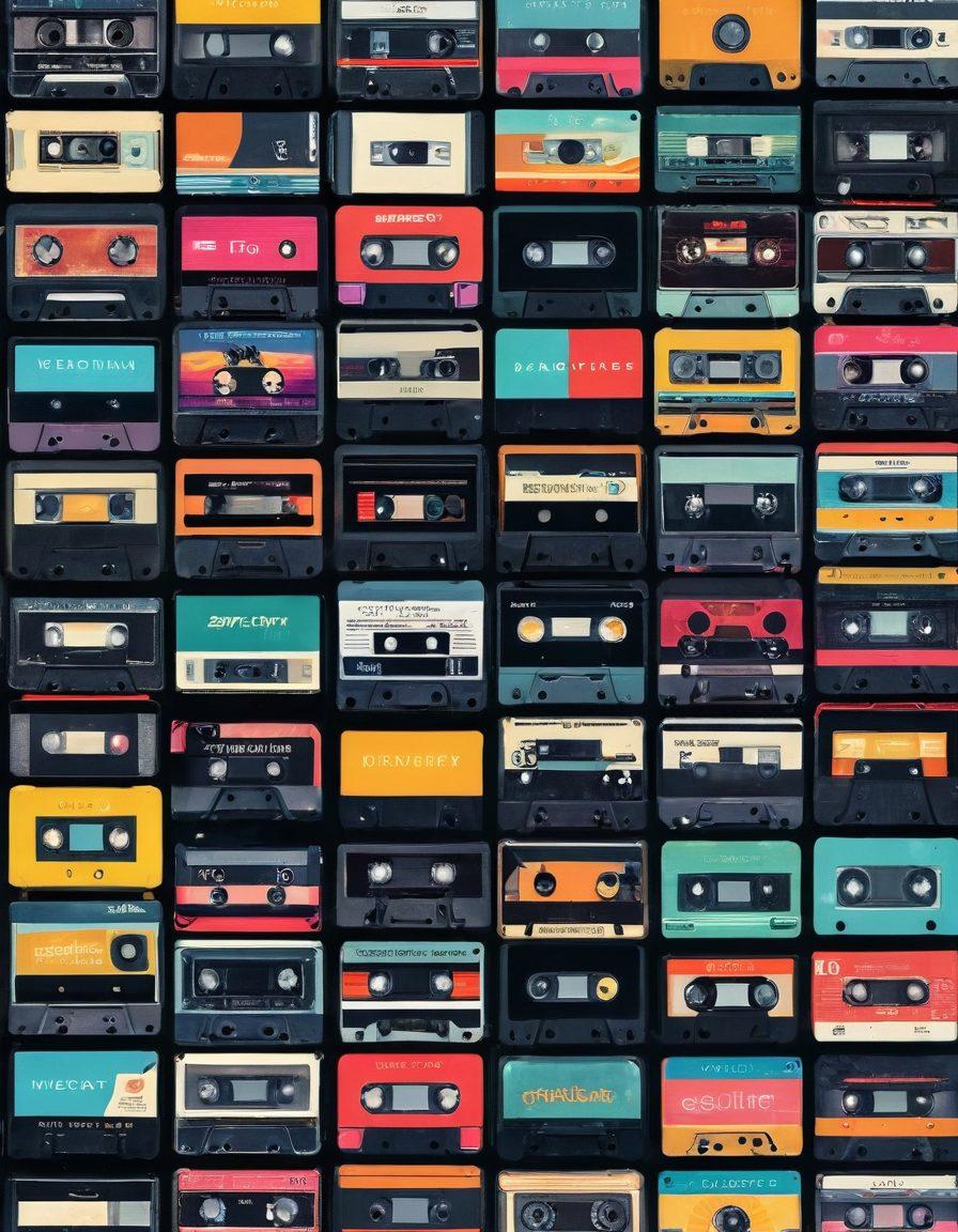 A dynamic collage showcasing the evolution of adult films, featuring a vintage VHS tape, a colorful 90s DVD cover, and modern streaming icons on digital screens. The background transitions from retro film reels to sleek, modern digital interfaces, illustrating the journey through time. Incorporate subtle nods to iconic eras in adult films, using vibrant colors and engaging elements that spark curiosity. Illustrative and modern design styles combined. vibrant colors. digital art.